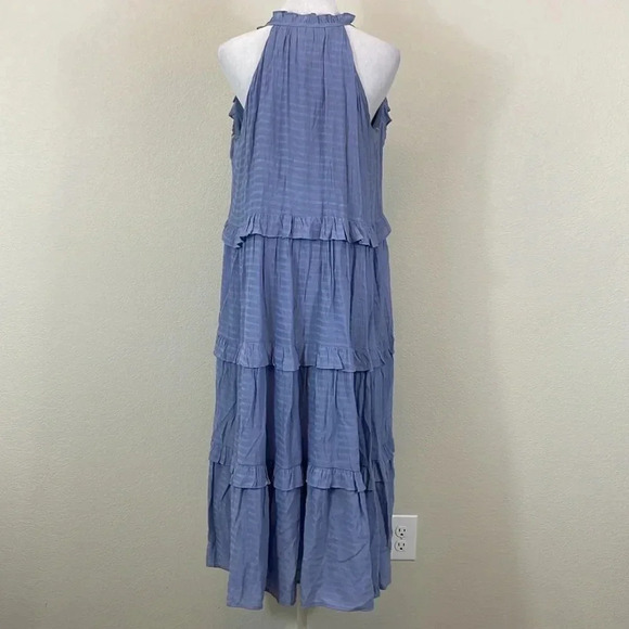 Talulah light blue tie front sleeveless ruffle maxi dress size small - Picture 4 of 10